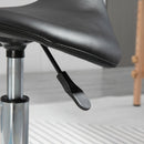 Sgabello con 5 Ruote 36,2x37,5x51-66 cm Seduta Ergonomica Imbottita in Gommapiuma Nero