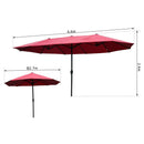 Ombrellone da Giardino 4.6x2.4 cm Palo Ø48 mm in Acciaio Bordeaux 
