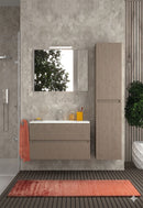 Mobile da Bagno Sospeso con Lavabo 60 cm e Specchio Urano Light Tortora      