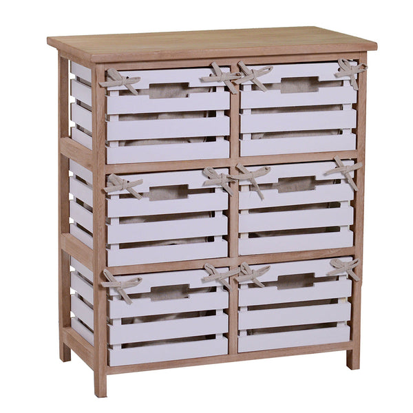 Kommode mit 6 Schubladen aus Holz 58x30x66cm Adami Arianna Natur und Weiß sconto