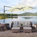 Ombrellone da Giardino a Sbalzo Ø256x245 cm con Rotazione a 360 Beige   