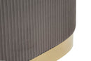 Panca con Contenitore e Sgabelli Shopy Grigia Set 3 Pz 80x37x42 cm - Ø29x35 cm in Ferro e MDF e Spugna e Poliestere Grigio e Oro      