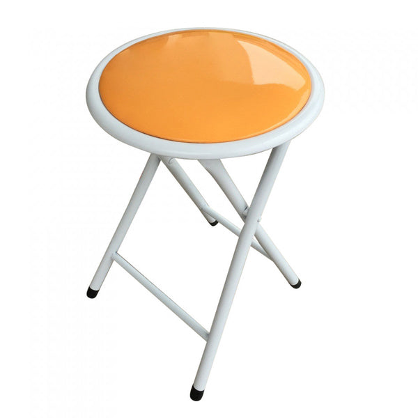 acquista Klappbarer Campinghocker Slim Ø30x45 h cm aus orangefarbenem Stahl