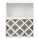 Mobile Bar Cantinetta per 8 Bottiglie Vino 51x28x63 cm Porta Calici in Legno Bianco     