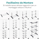 Stendino Stendibiancheria a Torre Modulabile Pieghevole Salvaspazio Richiudibile