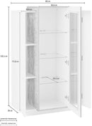 Vetrina 3 Ante 80x38x120,5 cm Coro Bianco/Acero Pereira  