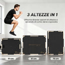 Plyo Box 3 in 1 Box Pliometrico 76x61x51 cm per Salti Antiscivolo con Maniglie per Allenamento in Legno Nero      