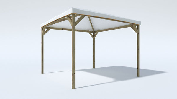 acquista Gazebo da Giardino 300x300 cm Copertura in Telo PVC Joy Pocket in Legno Verde e Bianco
