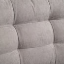 Divano Letto 3 Posti con Chaise Longue Contenitore 217x134x85 cm in Tessuto Effetto Lino Grigio