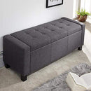 Cassapanca Pouf Contenitore Panca Fondoletto 110x40x40 cm in Tessuto Grigio Scuro      