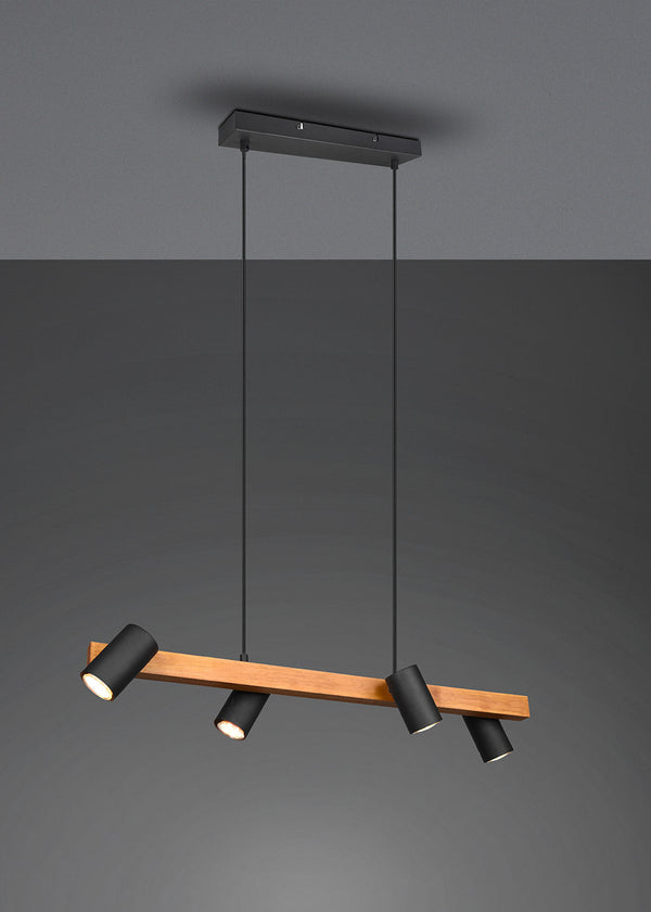 acquista Lampada a Sospensione da Interno Attacco GU10 in Metallo Nero Opaco