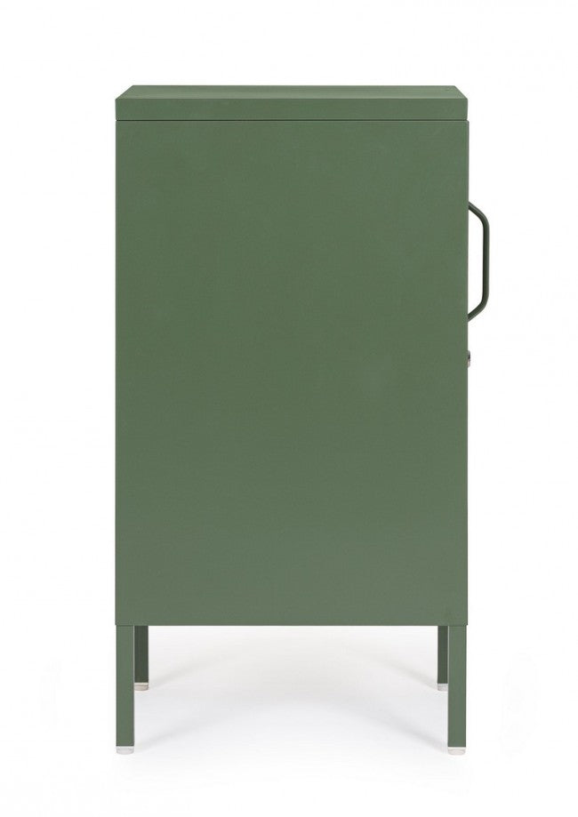 Comodino 1 Anta 40x35x76 cm Cambridge in Acciaio Verde