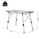 Tavolo da Campeggio Picnic Avvolgibile in Alluminio 90x53x45/65 cm  Wrap
