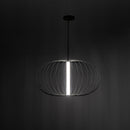 Lampada a Sospensione a LED 70x70xH150 cm in Acciaio e Metallo Mizar Nero