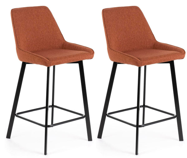 Set 2 Sgabelli 50x44xH94 cm in Tessuto Fox Ruggine online