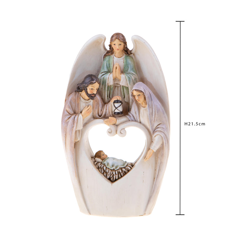 Natività con Angelo H21.5 cm in Resina