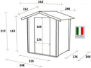 Casetta Box da Giardino per Attrezzi 248x248 cm con Porta Doppia Finestrata in Legno Naturale