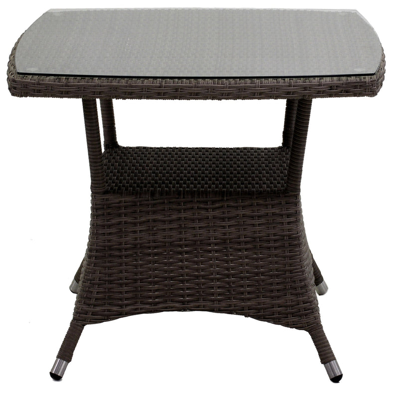 Set Salotto da Giardino Divano Angolare in Polyrattan Atlanta Grigio