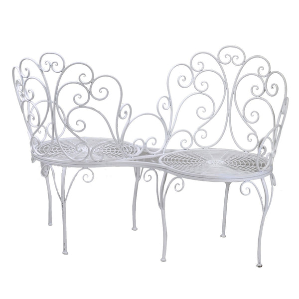 prezzo Doppel-Gartensessel aus Eisen 125x55H93,5cm Adami Viareggio Weiß