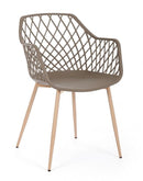 Set 4 Sedie 58x54x85,5 cm in Plastica Tortora
