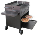 Barbecue a Legna e Carbone 120x60x92 cm con Forno per Pizza in Acciaio Etna Nero