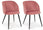 Set 2 Sedie 53x57x81,5h cm Queen Velvet Blush