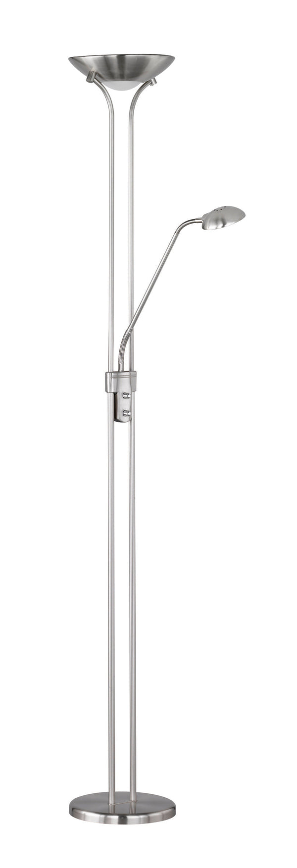 LED-Stehleuchte für den Innenbereich aus mattem Nickelmetall sconto