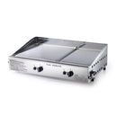 Doppia Piastra di Cottura Ompagrill Plancha Double 0471 Alimentazione a Gas GPL con Accensione Piezoelettrica in Acciaio Inox per Alimenti      