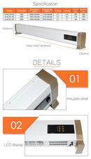 Stufa Elettrica a Battiscopa da Pavimento 120x12,5x24 cm 2000W Sined  Bianco