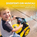 Moto Cavalcabile per Bambini 18 Mesi - 3 Anni Balance Senza Pedali con Musica Giallo      