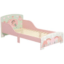Struttura Letto Singolo per Bambini 140x70 cm con Bordi Rialzati e Doghe in MDF Rosa  