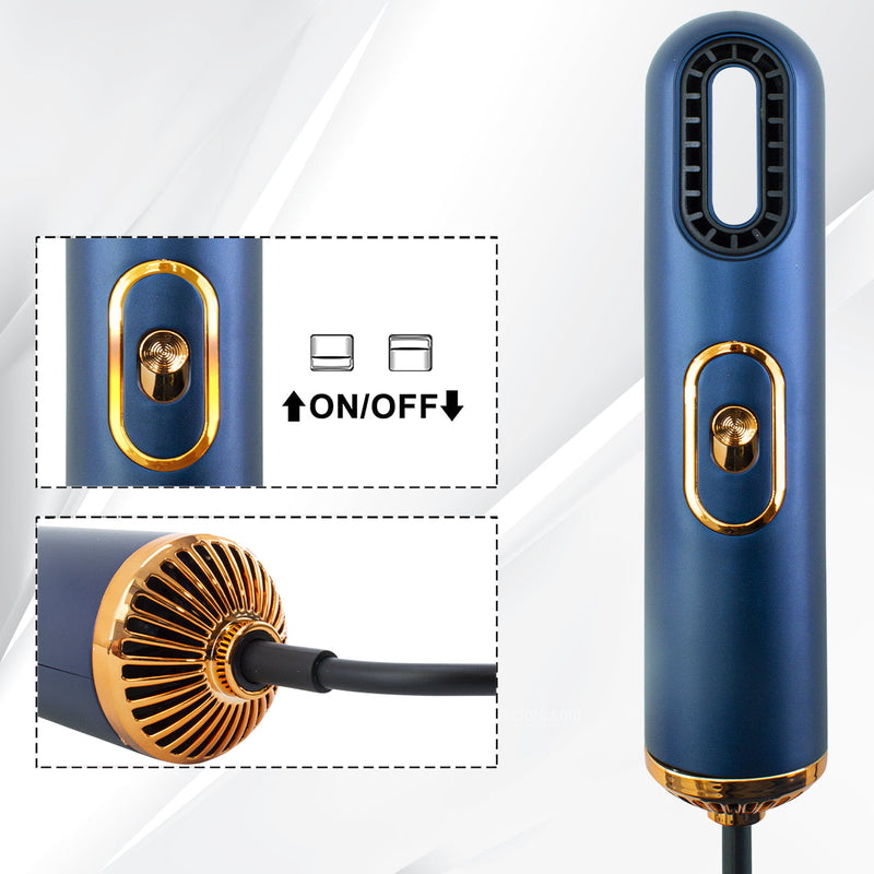 Asciugacapelli Phon Compatto 2000W con Ioni Negativi Blu