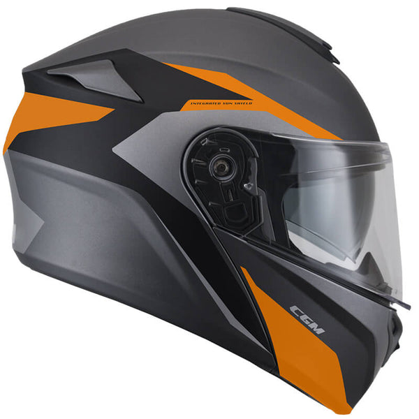 acquista Integralhelm für Scooter CGM Dresden Langvisier 508G Matt Orange Verschiedene Größen