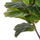 Ficus Lyrata Artificiale in Vaso con 34 Foglie Altezza 150 cm Verde