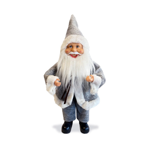 Weihnachtsmann-Puppe H40 cm mit grauen Mini-Glühwürmchen acquista