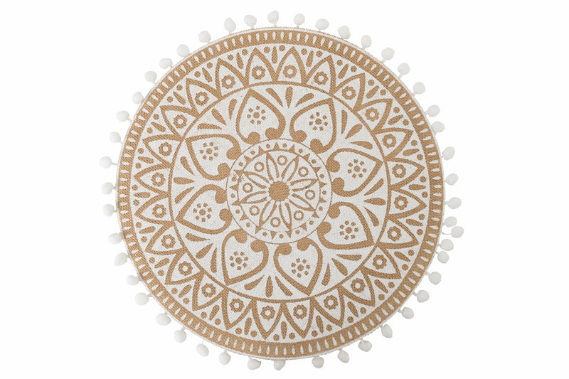 Set 6 Tovagliette Tonda in Juta Ø38 cm Villa d'Este Home Tivoli White