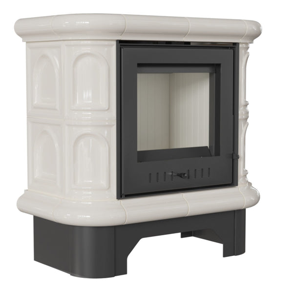 online Holzofen 75 x 74,8 x 37,7 cm Flig Wilmington Weiß mit weißen Fliesen