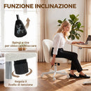Sedia per Scrivania Girevole 50x57x75-83A cm con Funzione Dondolo in Tessuto Sherpa Crema      