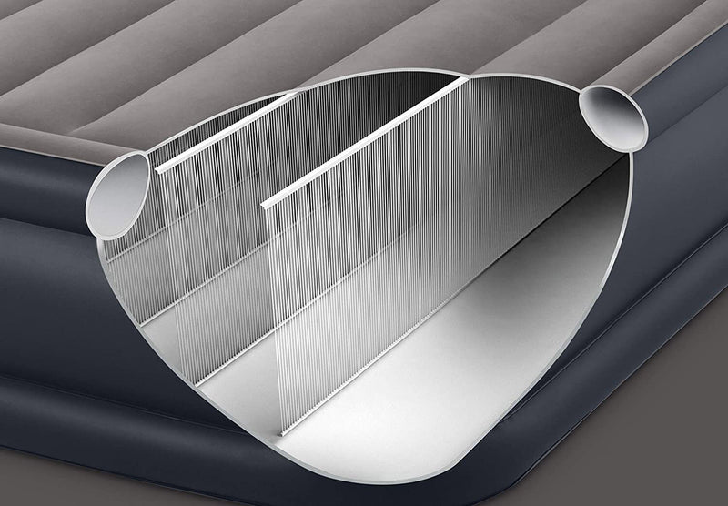 Materasso Matrimoniale Gonfiabile 152x230x42 cm Floccato da Campeggio con Pompa Intex 405193