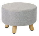 Pouf in Tessuto e Legno Massello 41x28H cm Fumer Grace Grigio