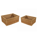 Set 2 Cassetti in vimini naturale rettangolare 