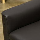 Poltrona per Salotto Moderna 75x78x81 cm in Finta Pelle Imbottita Marrone  