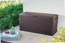 Baule Cassapanca da Esterno 116,7x57x44,7 cm in Resina Effetto Legno Keter Comfy Marrone