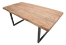Tavolo da Pranzo Yellowstone 180x90x77 cm in Legno di Acacia e in Ferro Marrone e Nero