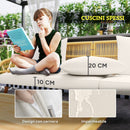 Set da Giardino 4 Pezzi con Divano 2 Poltrone e Tavolino Basso in Rattan Bianco Crema    