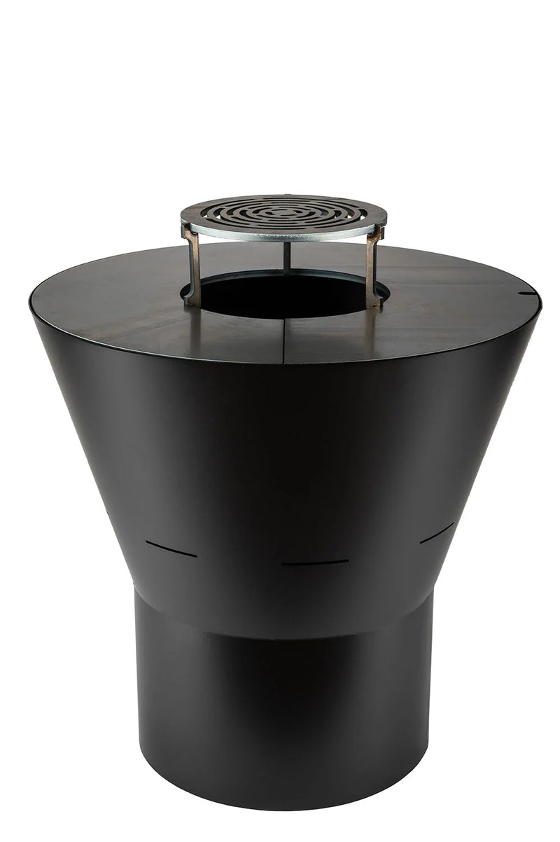 Barbecue a Legna Ø60x66 cm Azalea in Acciaio Nero Alta Temperatura