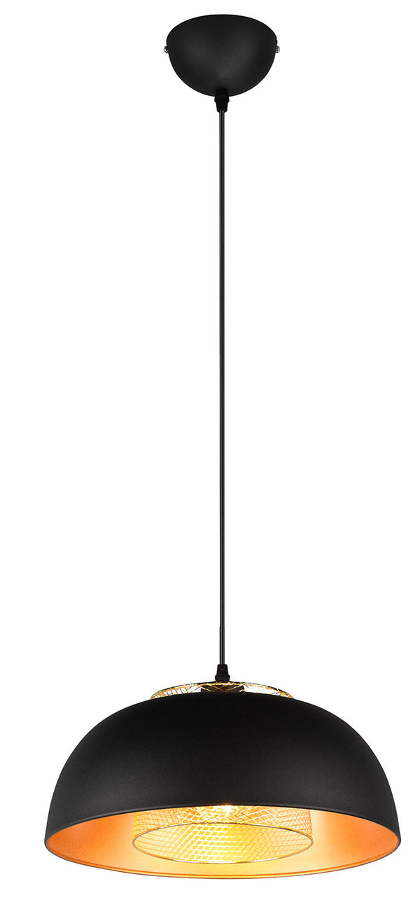 prezzo Lampada a Sospensione da Interno Attacco E27 in Metallo Nero Opaco