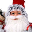 Pupazzo Babbo Natale in Tessuto con regali e ghirlanda grigio rosso cm 40x23,5xh80