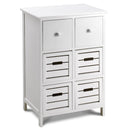 Cassetiera con 6 Cassetti in Legno Paulownia Bianco Fadi
