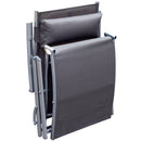Lettino Prendisole Relax Pieghevole Telaio in Metallo Grigio 137x63.5x100.5 cm 
